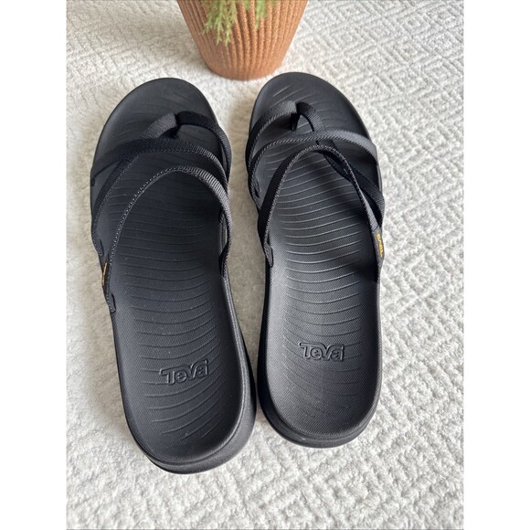 Teva Women's Tirra Traveler Flip Flop Sandals Black Sz 10 - Picture 2 of 7